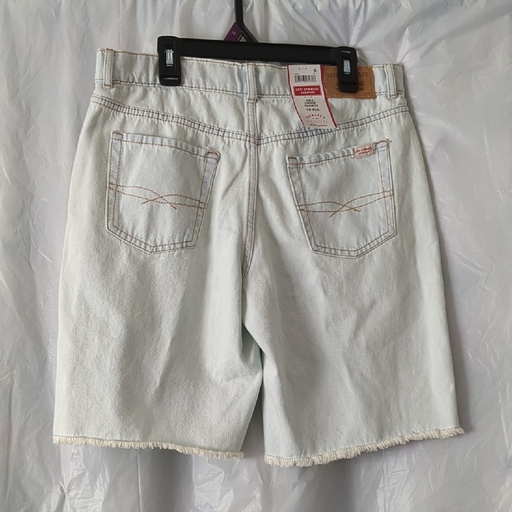 Light Blue Distressed Denim Shorts - Picture 7 of 7